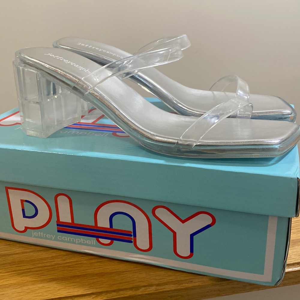 Jeffrey Campbell clear sandal heels